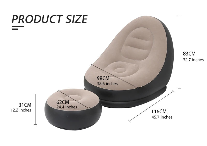 SILLON INFLABLE CON APOYA PIES